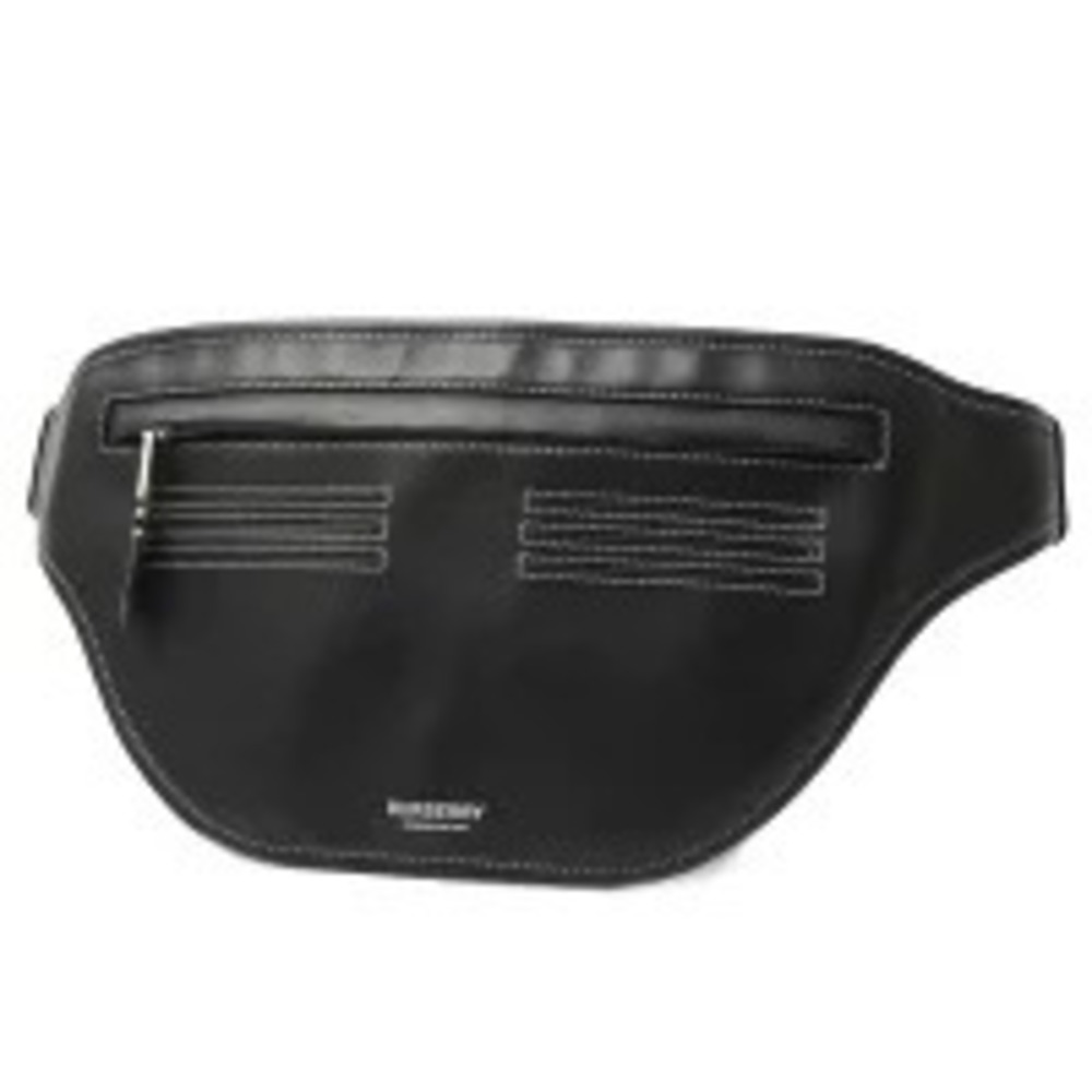 Burberry Waist Bag Body Bum Crossbody Belt Leather Black